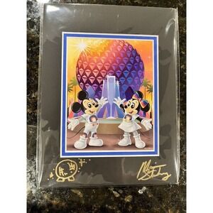 2024 SIGNED Matted 6x8 Festival Of The Arts Maria Stuckey Retro Epcot Mickey 5